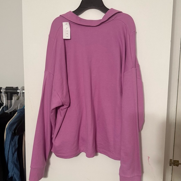 NWT pink Livi for Lane Bryant 1/4 zip active sweatshirt size 18/20 - Picture 3 of 5